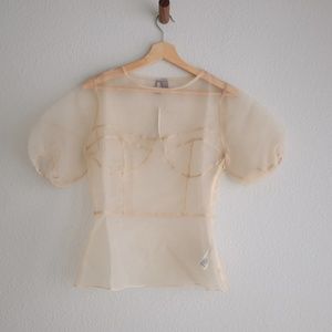 NWT ASOS Organza blouse, stitched corset, SMALL